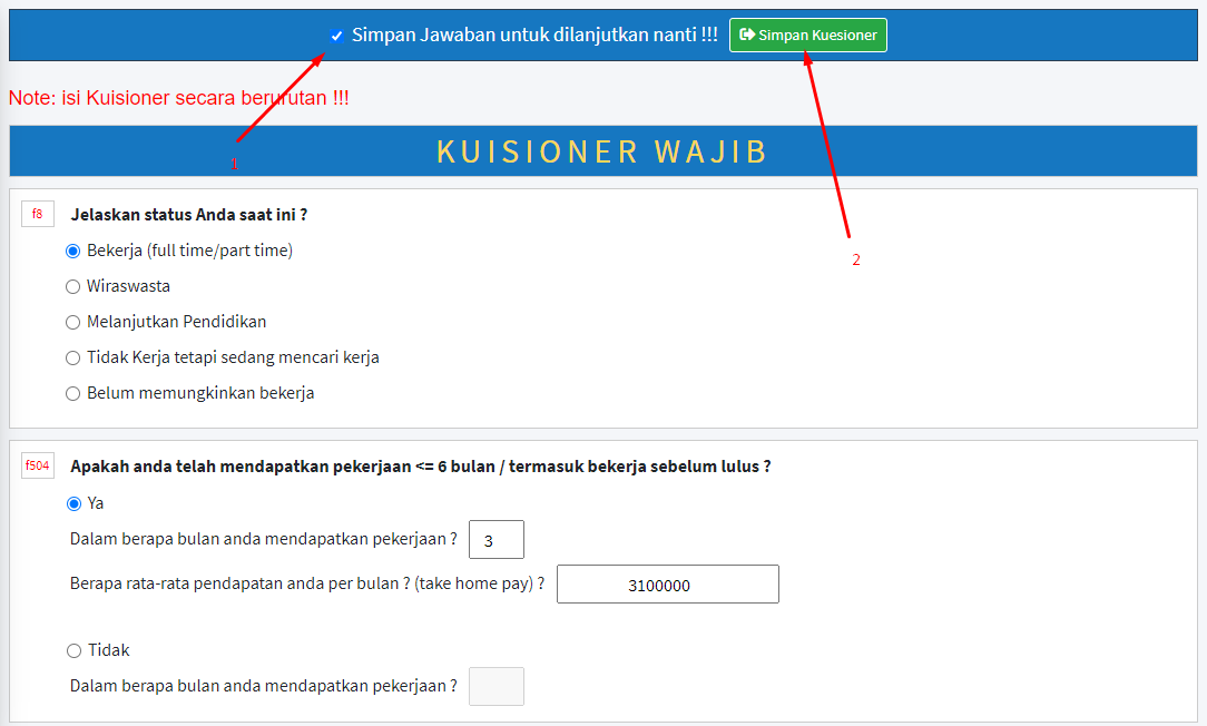 Form Kuesioner Tracer Study